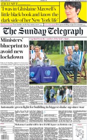 The Sunday Telegraph (UK) Newspaper Front Page for 2 August 2020