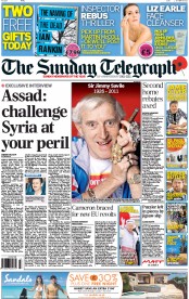The Sunday Telegraph (UK) Newspaper Front Page for 30 October 2011