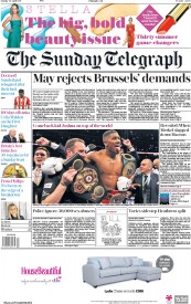 The Sunday Telegraph (UK) Newspaper Front Page for 30 April 2017