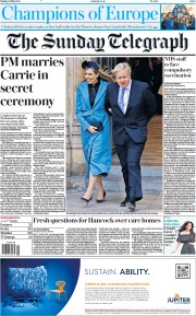 The Sunday Telegraph (UK) Newspaper Front Page for 30 May 2021