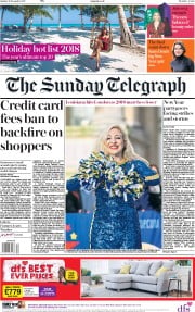 The Sunday Telegraph (UK) Newspaper Front Page for 31 December 2017