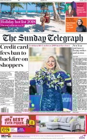 The Sunday Telegraph (UK) Newspaper Front Page for 31 December 2017