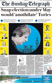 The Sunday Telegraph (UK) Newspaper Front Page for 31 March 2019