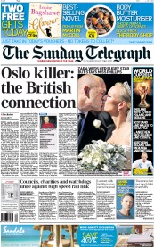 The Sunday Telegraph (UK) Newspaper Front Page for 31 July 2011