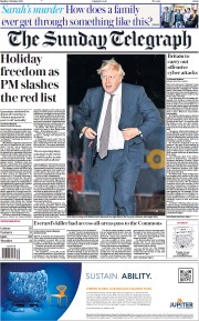 The Sunday Telegraph (UK) Newspaper Front Page for 3 October 2021