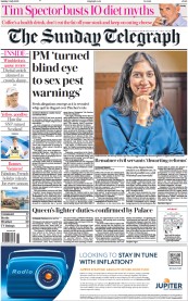 The Sunday Telegraph (UK) Newspaper Front Page for 3 July 2022