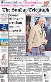 The Sunday Telegraph front page for 3 September 2023