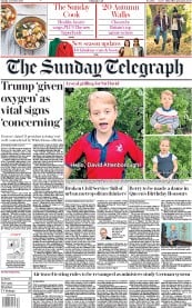 The Sunday Telegraph (UK) Newspaper Front Page for 4 October 2020