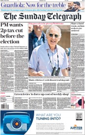 The Sunday Telegraph (UK) Newspaper Front Page for 4 June 2023