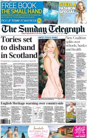 The Sunday Telegraph (UK) Newspaper Front Page for 4 September 2011
