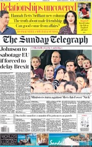 The Sunday Telegraph (UK) Newspaper Front Page for 6 October 2019