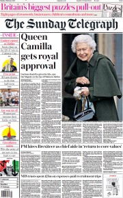 The Sunday Telegraph (UK) Newspaper Front Page for 6 February 2022