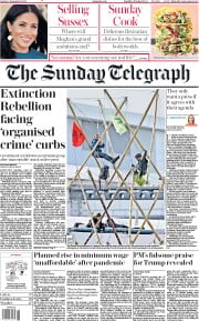 The Sunday Telegraph Newspaper Front Page (UK) for 6 September 2020