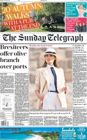 The Sunday Telegraph (UK) Newspaper Front Page for 7 October 2018