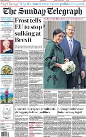 The Sunday Telegraph (UK) Newspaper Front Page for 7 March 2021