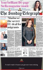 The Sunday Telegraph (UK) Newspaper Front Page for 8 November 2015