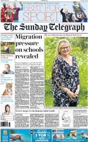 The Sunday Telegraph (UK) Newspaper Front Page for 8 May 2016