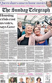 The Sunday Telegraph (UK) Newspaper Front Page for 8 May 2022