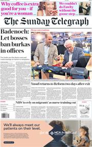 The Sunday Telegraph front page for 8 June 2025