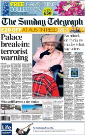 The Sunday Telegraph (UK) Newspaper Front Page for 8 September 2013