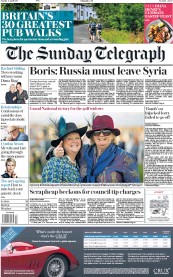 The Sunday Telegraph (UK) Newspaper Front Page for 9 April 2017