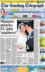 The Sunday Telegraph (UK) Newspaper Front Page for 9 June 2013