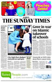 The Sunday Times (UK) Newspaper Front Page for 13 April 2014