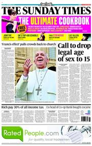 The Sunday Times (UK) Newspaper Front Page for 17 November 2013