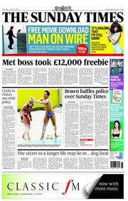 The Sunday Times (UK) Newspaper Front Page for 17 July 2011