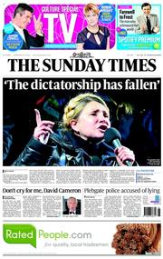 The Sunday Times (UK) Newspaper Front Page for 23 February 2014