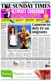 The Sunday Times (UK) Newspaper Front Page for 24 November 2013