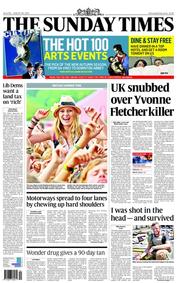 The Sunday Times (UK) Newspaper Front Page for 28 August 2011