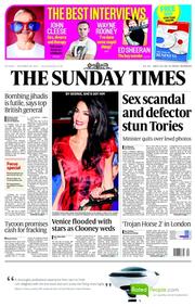 The Sunday Times (UK) Newspaper Front Page for 28 September 2014