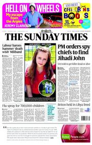The Sunday Times (UK) Newspaper Front Page for 5 October 2014