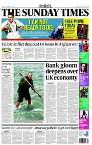 The Sunday Times (UK) Newspaper Front Page for 7 August 2011