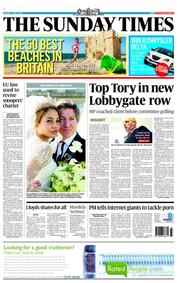 The Sunday Times (UK) Newspaper Front Page for 9 June 2013