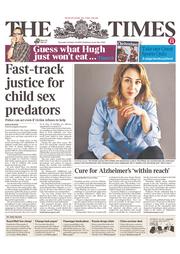 The Times (UK) Newspaper Front Page for 10 October 2013