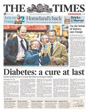 The Times (UK) Newspaper Front Page for 10 October 2014