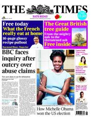 The Times (UK) Newspaper Front Page for 10 November 2012
