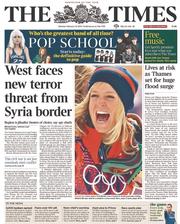 The Times (UK) Newspaper Front Page for 10 February 2014