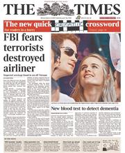 The Times (UK) Newspaper Front Page for 10 March 2014