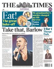 The Times (UK) Newspaper Front Page for 10 May 2014