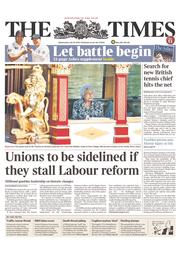 The Times (UK) Newspaper Front Page for 10 July 2013