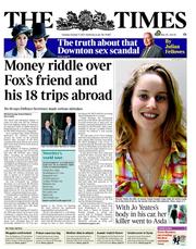 The Times (UK) Newspaper Front Page for 11 October 2011