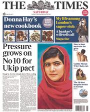 The Times (UK) Newspaper Front Page for 11 October 2014