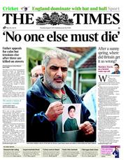 The Times (UK) Newspaper Front Page for 11 August 2011