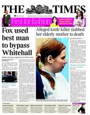The Times (UK) Newspaper Front Page for 12 October 2011