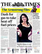 The Times (UK) Newspaper Front Page for 12 October 2012