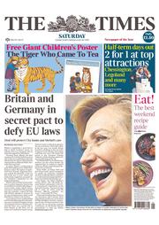 The Times (UK) Newspaper Front Page for 12 October 2013