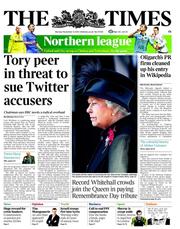 The Times (UK) Newspaper Front Page for 12 November 2012